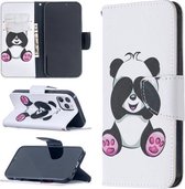Voor iPhone 12/12 Pro Gekleurd tekeningpatroon Horizontaal leren flip-hoesje met houder & kaartsleuven en portemonnee (Panda)