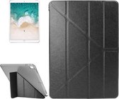 ENKAY voor iPad Pro 10,5 inch zijdetextuur + kunststof bodembehuizing Horizontale vervorming Flip lederen tas met drievoudige houder en slaapfunctie (zwart)