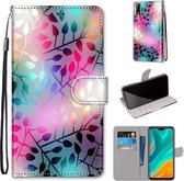 Voor Huawei Y8s Gekleurde Tekening Cross Textuur Horizontale Flip PU Lederen Case met Houder & Kaartsleuven & Portemonnee & Lanyard (Doorschijnend Glas)