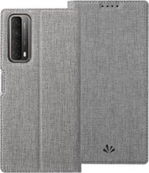 Voor Huawei P smart 2021 ViLi DMX-serie Schokbestendig TPU + PU-leer Magnetische attractie Horizontale flip-hoes met kaartsleuf en houder (grijs)