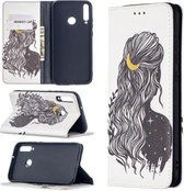 Voor Huawei Y7p Gekleurde Tekening Patroon Onzichtbare Magnetische Horizontale Flip PU Lederen Case met Houder & Kaartsleuven & Portemonnee (meisje)