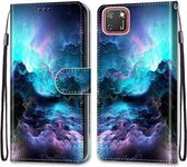 Voor Huawei Y5p / Honor 9S Gekleurde Tekening Cross Textuur Horizontale Flip PU Lederen Case met Houder & Kaartsleuven & Portemonnee & Lanyard (Kleurrijke Wolken)