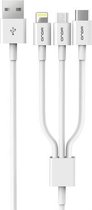 ONDA Y-XC13 2A 3-in-1 USB naar USB-C / Type-C + 8-pins + Micro USB-oplaadsynchronisatiegegevenskabel, lengte: 1,2 m