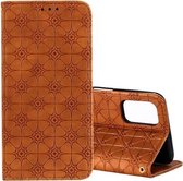 Voor OPPO A52 / A72 / A92 Lucky Flowers Embossing Pattern Magnetische horizontale flip lederen tas met houder & kaartsleuven (bruin)