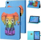 Voor Huawei Honor Pad 6 / X6 & Enjoy 2 & MatePad T10 / T10S Gekleurde Tekening Stiksels Horizontale Flip Leren Case TPU Bodembehuizing met Houder & Kaartsleuven & Antislip Strip & Pen Slot (K