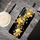 Voor Huawei P Smart 2021 schokbestendig geverfd transparant TPU beschermhoes (gouden ster)