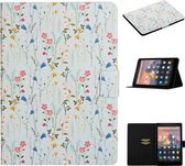 Voor Amazon Kindle Fire HD 10 Bloempatroon Horizontale Flip Leren Case met Kaartsleuven & Houder (Kleine Bloemen)