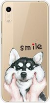 Voor Huawei Y5 (2019) Gekleurd tekeningpatroon Zeer transparant TPU beschermhoes (Pinch Dog)