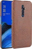 Voor Oppo Reno2 Z schokbestendige krokodiltextuur pc + PU-hoes (bruin)