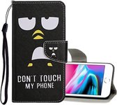 Voor iPhone 8/7 Gekleurd tekeningpatroon Horizontaal lederen flip-hoesje met houder & kaartsleuven en portemonnee (pinguïn)