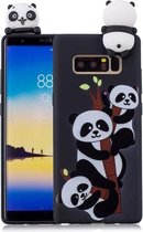 Voor Galaxy Note 8 schokbestendige Cartoon TPU beschermhoes (drie panda's)