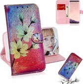 Gekleurde tekening patroon Kleurrijke magnetische gesp Horizontale flip PU lederen tas met houder & kaartsleuven & portemonnee & lanyard voor Galaxy S8 (Magnolia)