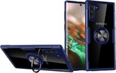 Transparante TPU-beschermhoes met 360 graden magnetische rotatiehouder voor Galaxy Note 10 (blauw)