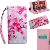 3D-schilderijpatroon Gekleurde tekening Horizontaal Flip TPU + PU lederen tas met houder & kaartsleuven & portemonnee voor Galaxy S10 (rode bloem)