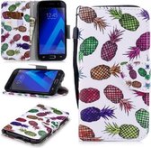 Voor Samsung Galaxy A5 (2017) Gekleurd tekeningpatroon Horizontaal Flip TPU + PU lederen tas met houder & kaartsleuven & portemonnee & lanyard (gekleurde ananas)