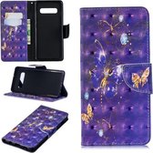 3D Gekleurde Tekening Patroon Horizontale Flip Leren Case voor Galaxy S10 Plus, met Houder & Kaartsleuven & Portemonnee (Purple Butterfly)