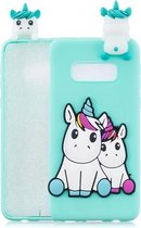 Voor Galaxy S10e 3D Cartoon patroon schokbestendig TPU beschermhoes (paar eenhoorn)