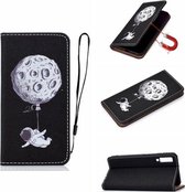 Voor Galaxy A7 (2018) 3D Schilderen Horizontale Flip Leren Case met Houder & Kaartsleuf & Portemonnee & Lanyard (Spaceman)