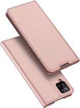 Voor Samsung Galaxy A12 5G DUX DUCIS Skin Pro Series Horizontale Flip PU + TPU lederen tas, met houder en kaartsleuven (rose goud)