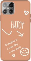 Geniet van Smiley Heart Pattern Shockproof TPU Case voor iPhone 12 Pro Max (oranje)
