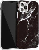 Glanzend marmeren patroon TPU beschermhoes voor iPhone 12 Pro Max (zwart)