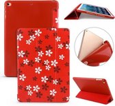 Voor iPad 10.2 Gekleurd patroon horizontaal Flip PU lederen hoes, met drie-vouwbare houder en honingraat TPU-hoes (Sakura)