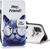 Voor iPhone 11 Pro Horizontale lederen flip-hoes met houder en kaartsleuven en portemonnee (Cool Cat)