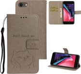 Voor iPhone 7/8 Chai Dog Pattern Horizontale flip lederen hoes met beugel & kaartsleuf & portemonnee & lanyard (grijs)
