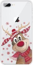 Christmas Series Clear TPU beschermhoes voor iPhone 8 Plus / 7 Plus (Smiley Deer)