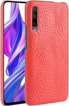 Schokbestendig krokodiltextuur PC + PU-hoesje voor Huawei Honor 9X / 9X Pro (rood)