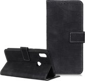 Voor OPPO A8 Krokodiltextuur Horizontale flip lederen tas met houder & kaartsleuven en portemonnee (zwart)