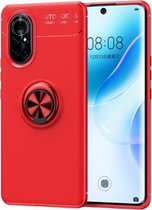 Voor Huawei nova 8 5G metalen ringhouder 360 graden roterende TPU-hoes (rood + rood)