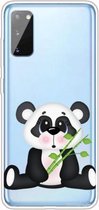 Voor Galaxy A41 schokbestendig geverfd transparant TPU beschermhoes (bamboe panda)