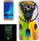 Voor Galaxy J5 (2016) / J510 Noctilucent Uil Patroon IMD Vakmanschap Soft TPU Cover Case