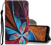Voor Xiaomi Redmi Note 9 Pro Gekleurde Tekening Patroon Horizontale Flip Leren Case met Houder & Kaartsleuven & Portemonnee (Kleurrijke Bloem)