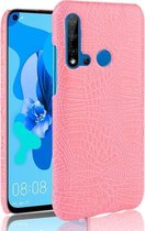 Schokbestendige krokodiltextuur pc + PU-hoes voor Huawei P20 lite 2019 / Huawei nova 5i (roze)