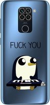 Voor Xiaomi Redmi 10X gekleurd tekeningpatroon zeer transparant TPU beschermhoes (pinguïn)