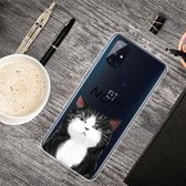 Voor OnePlus Nord N10 5G schokbestendig geverfd transparant TPU beschermhoes (GEEN kat)