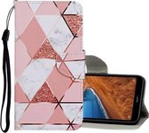 Voor Xiaomi Redmi 9 Gekleurd tekeningpatroon Horizontale lederen flip-hoes met houder & kaartsleuven & portemonnee (marmer)