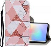 Voor Xiaomi Mi Note 10 Lite Gekleurd tekeningpatroon Horizontale flip lederen tas met houder & kaartsleuven & portemonnee (marmer)