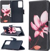 Voor Samsung Galaxy Note20 Ultra Gekleurde Tekening Patroon Horizontale Flip Leren Case met Houder & Kaartsleuven & Portemonnee (Lotus)