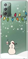 Voor Samsung Galaxy Note20 Christmas Series Clear TPU beschermhoes (Milk Tea Snowman)