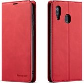 Voor Galaxy A60 Forwenw Dream Series Oil Edge Sterk magnetisme Horizontale flip lederen tas met houder & kaartsleuven & portemonnee & fotolijst (rood)