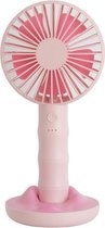 WT-F13 Bamboo Design 2000 mAh draagbare miniventilator met 3 snelheden (roze)