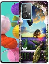 Voor Samsung Galaxy A32 5G schokbestendig geverfd transparant TPU beschermhoes (ballon pauw)