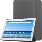 Voor Sharp Dtab D-41A uster Texture Smart PU lederen tas met slaap- / wekfunctie en 3-voudige houder (grijs)