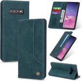 Voor Samsung Galaxy S10 POLA 008-serie Retro klassieke magnetische horizontale flip lederen tas met houder en kaartsleuven (blauw)