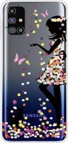 Voor Samsung Galaxy M31s schokbestendig geverfd transparant TPU beschermhoes (meisje)