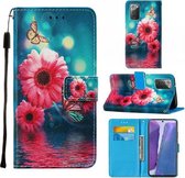 Voor Samsung Galaxy Note20 / 5G Cross Texture Painting Pattern Horizontale Flip Leather Case met Houder & Kaartsleuven & Portemonnee & Lanyard (Chrysanthemum)