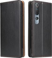 Voor Xiaomi Mi 10 Pro Fierre Shann PU lederen textuur horizontale flip lederen tas met houder & kaartsleuven & portemonnee (zwart)